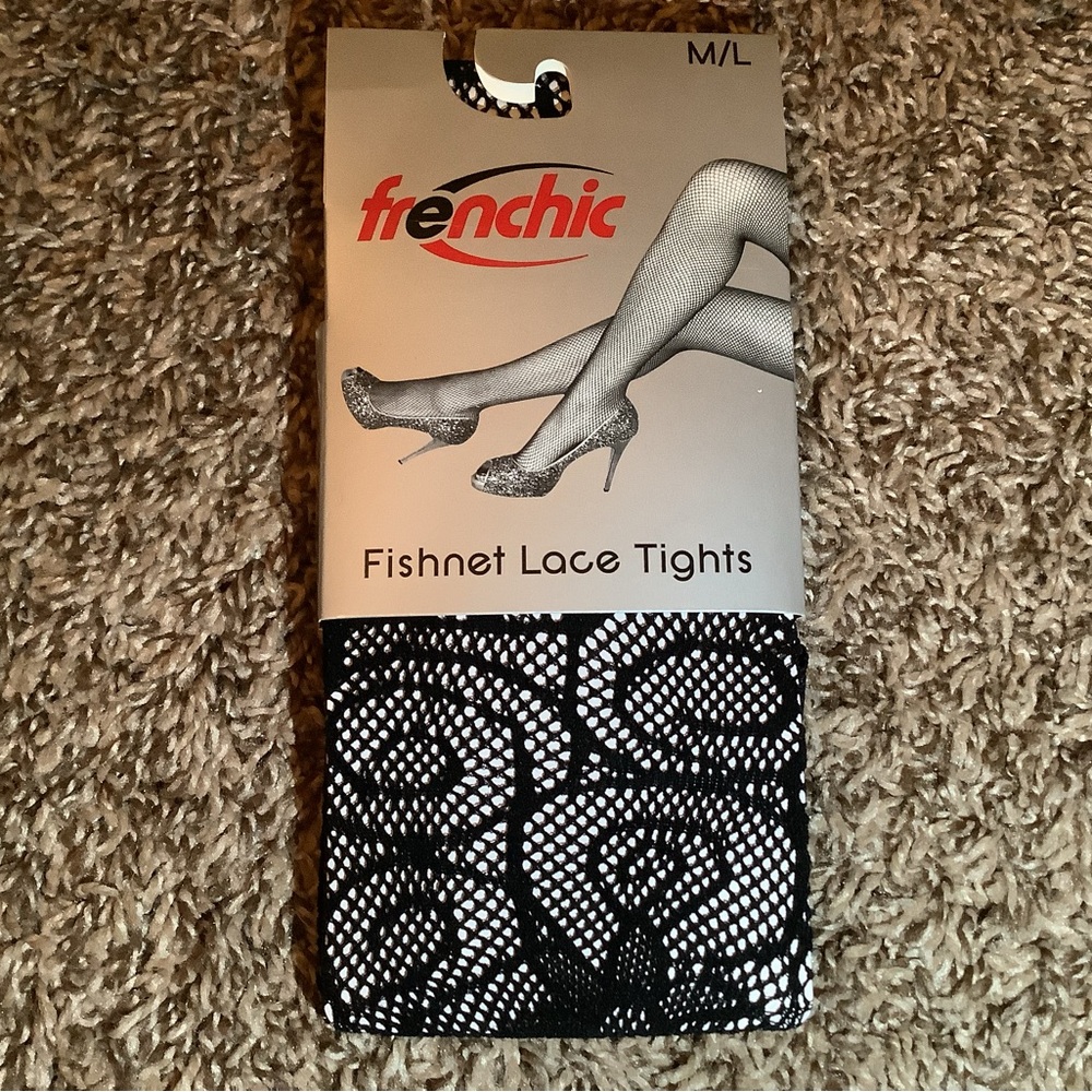 Frenchic fishnet lace tights, fashion, color black, size: M/L
